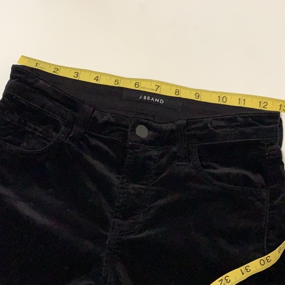 J Brand Mid Rise Black Velvet Crop Pants Jeans Size 25 - Picture 10 of 12